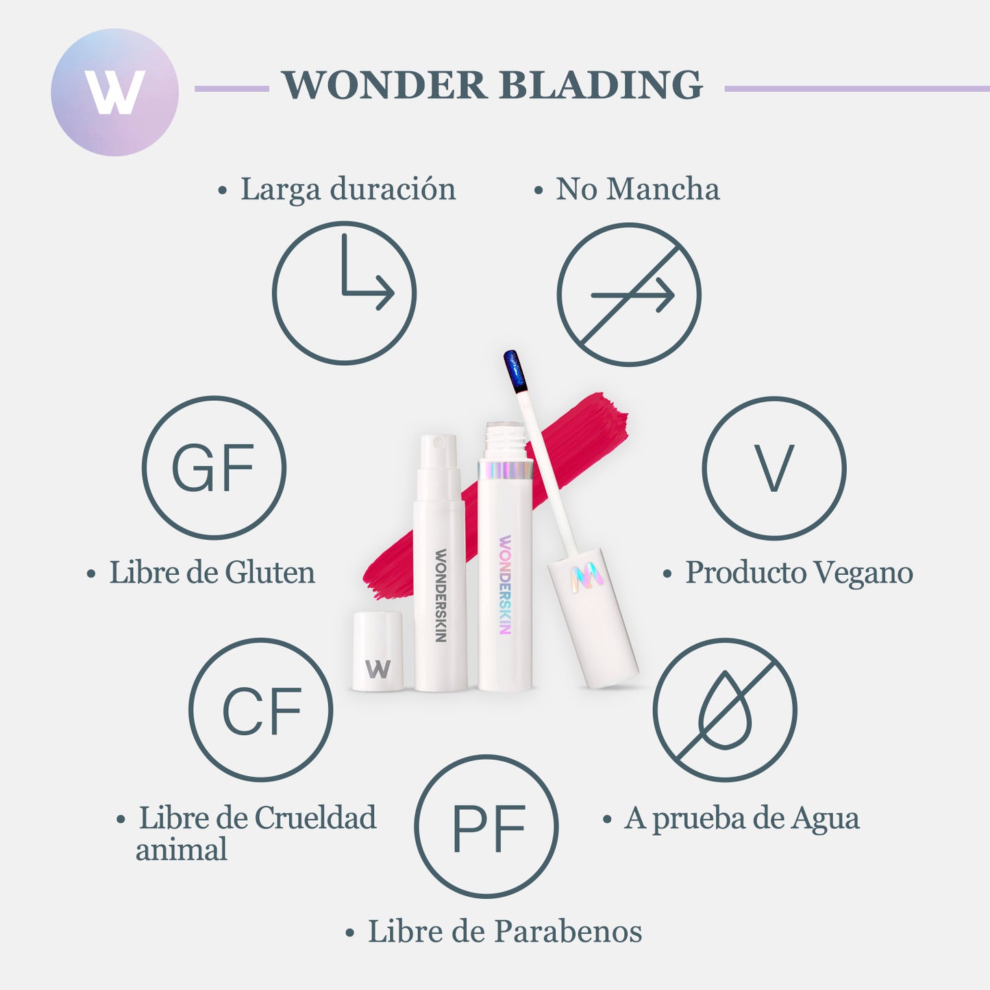 Wonder Blading Lip, Tinta Labial Indeleble de Larga Duración (Kit Darling)