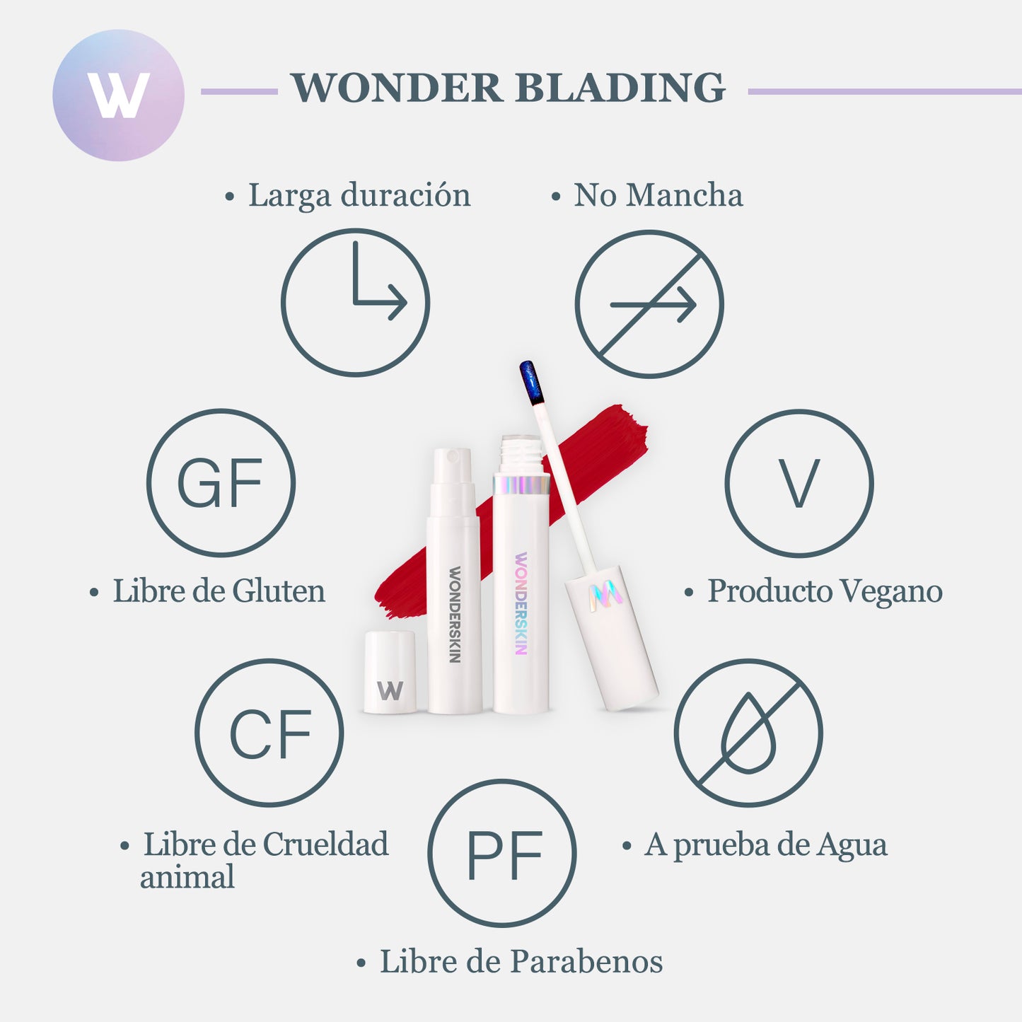 Wonder Blading Lip, Tinta Labial Indeleble de Larga Duración (Kit Divine)