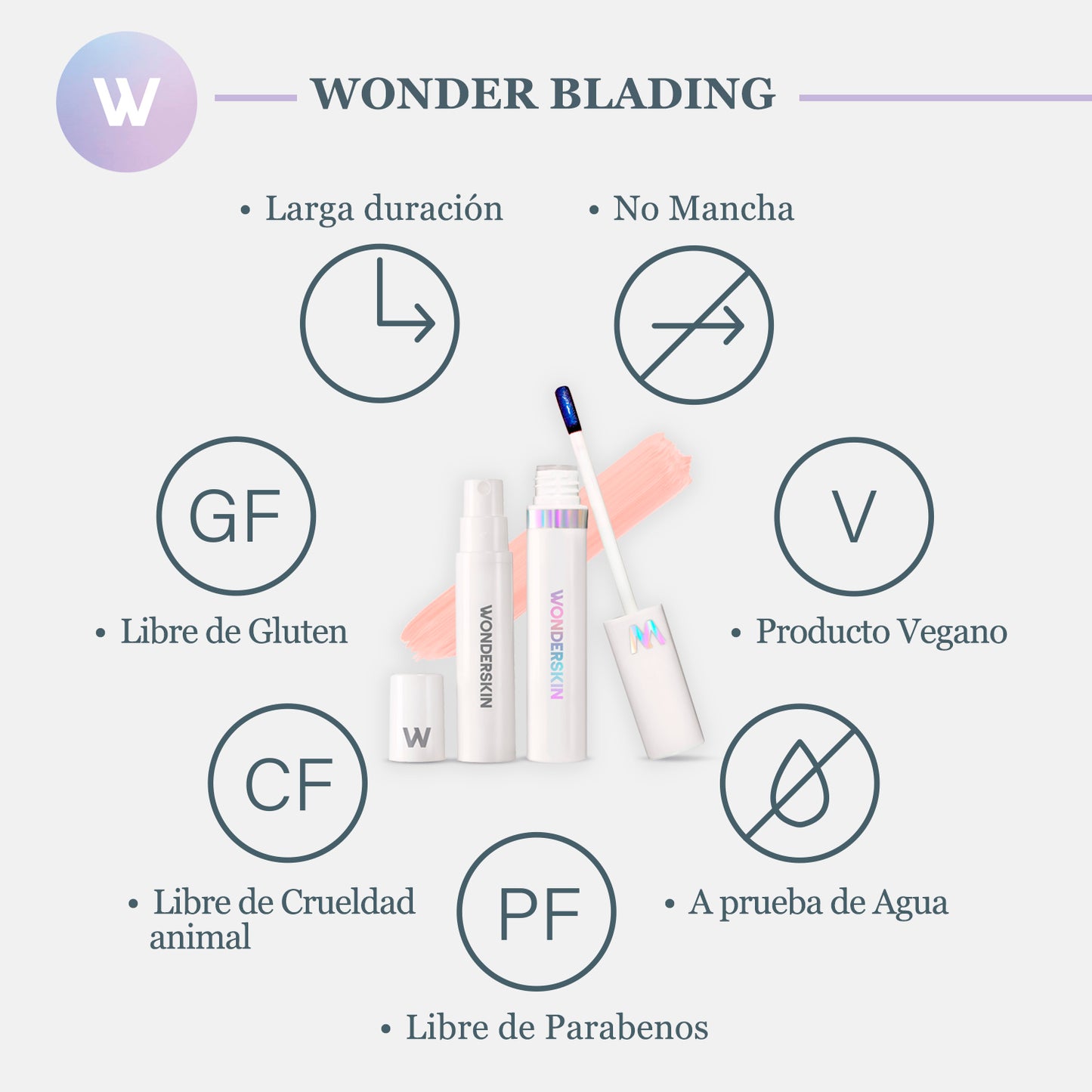 Wonder Blading Lip, Tinta Labial Indeleble de Larga Duración (Kit Adore)