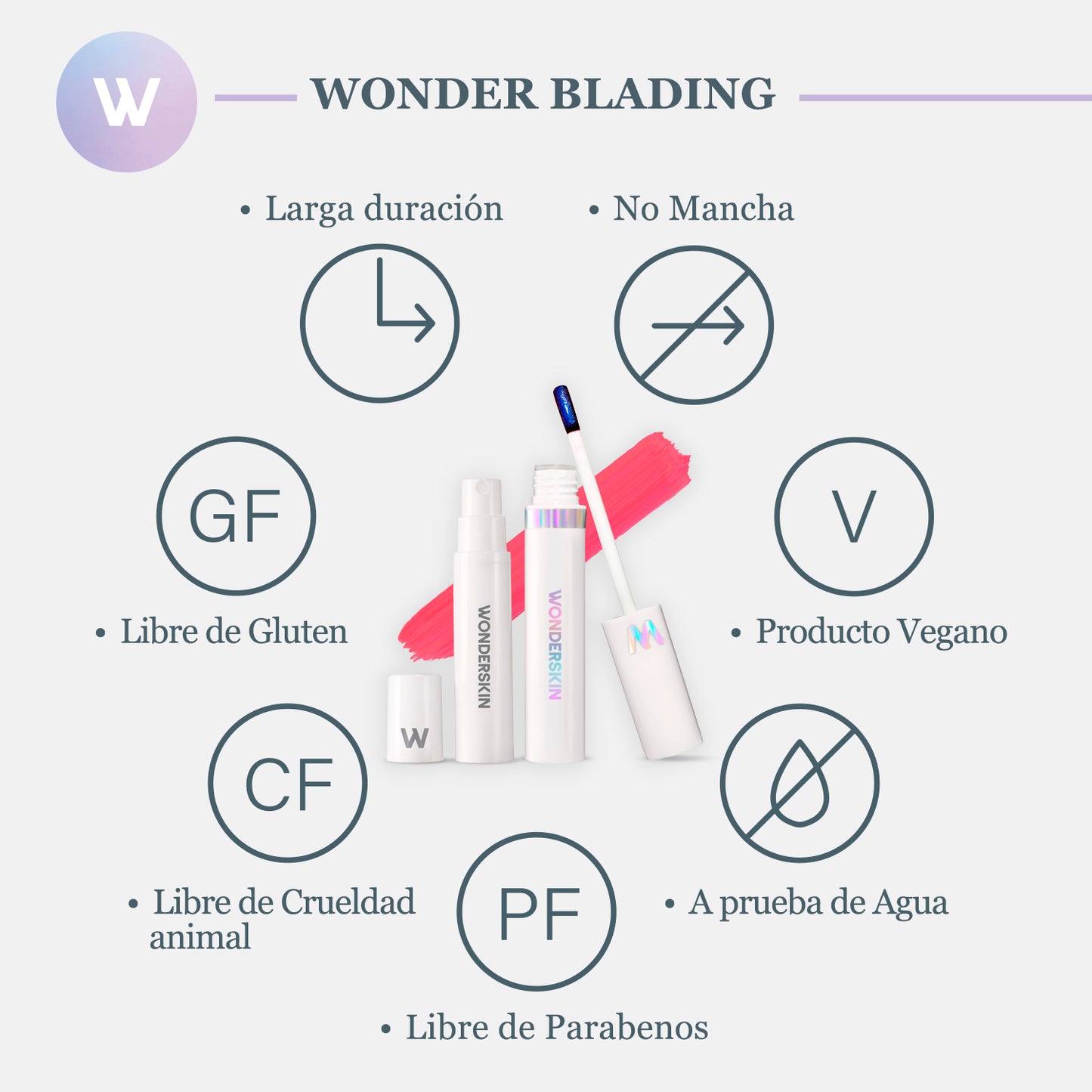 Wonder Blading Lip, Tinta Labial Indeleble de Larga Duración (Kit Sweet Heart)